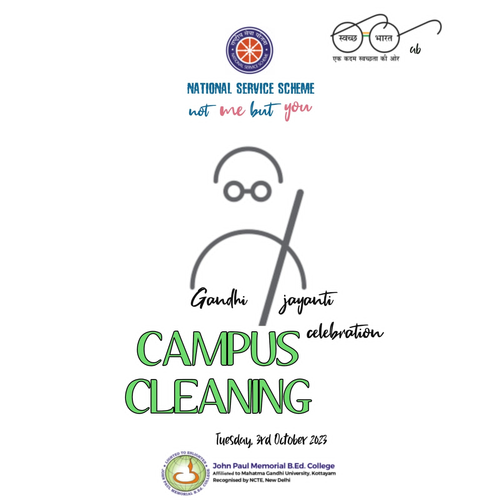 CAMPUS CLEANING (GANDHI JAYANTI CELEBRATION)